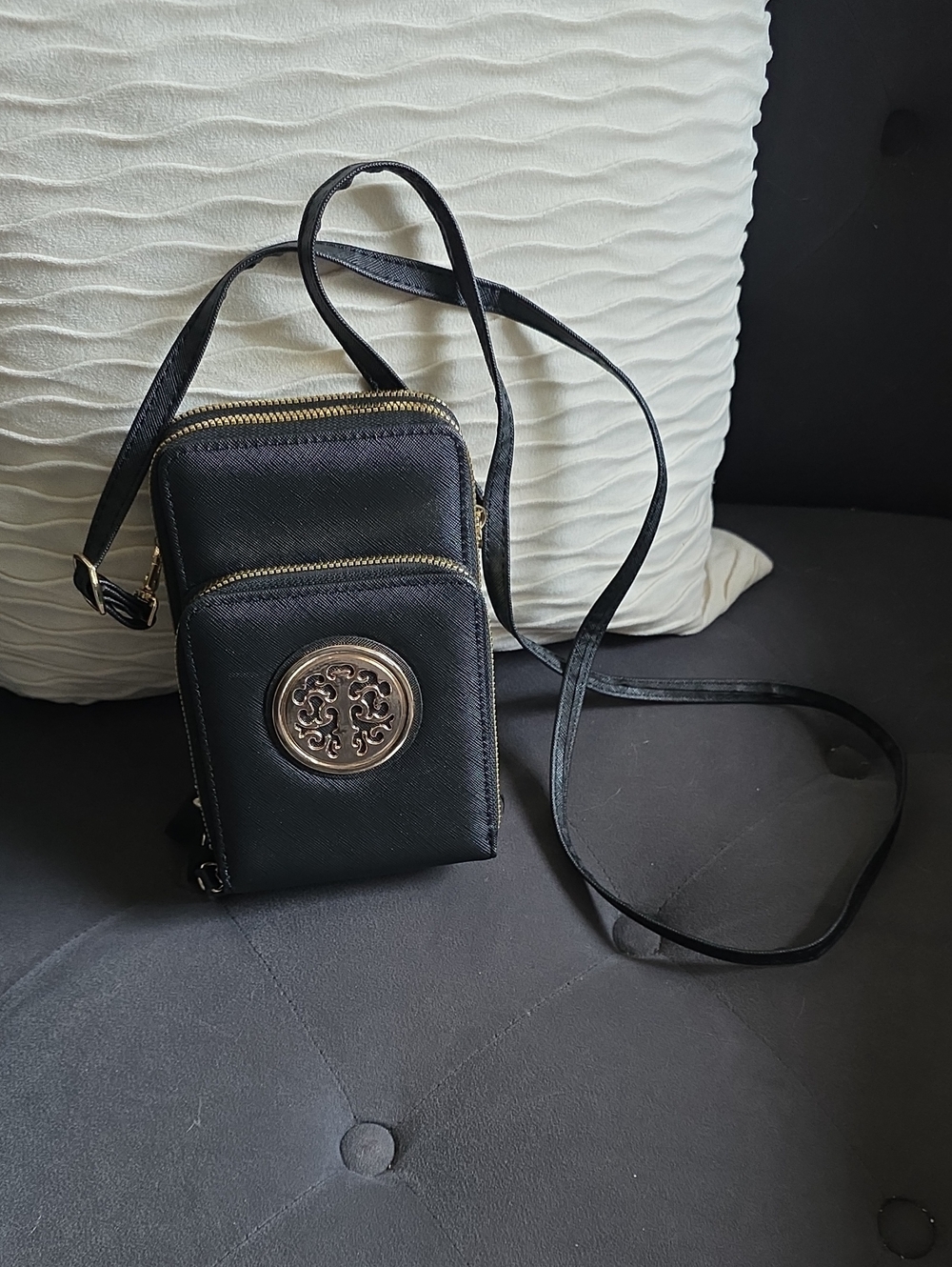 Tree Of Life Crossbody Black Bag